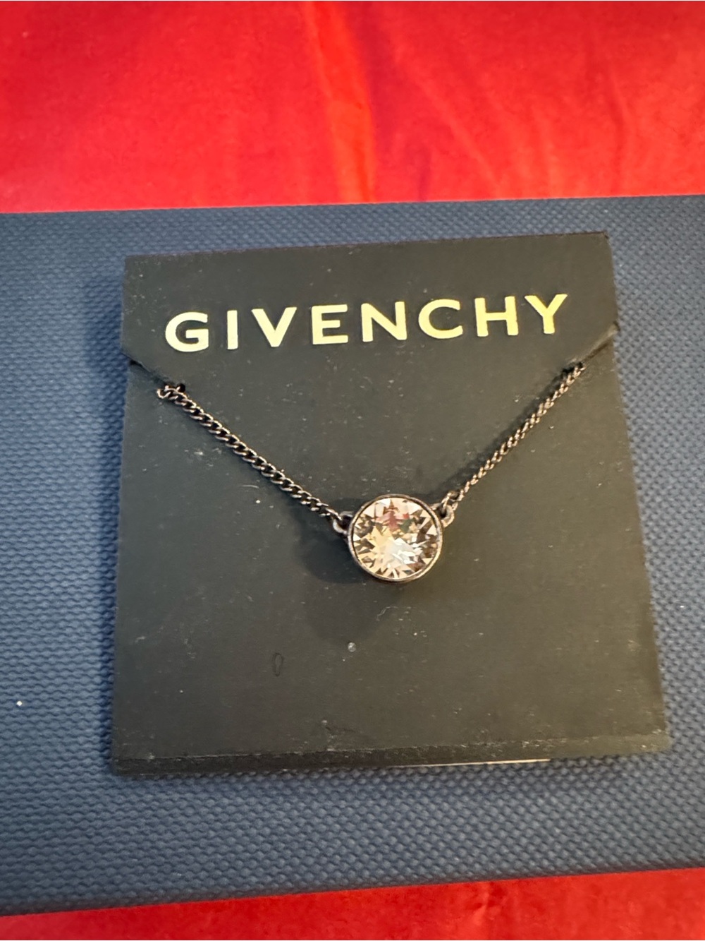 Givenchy Brown-Tone Crystal Solitaire Necklace